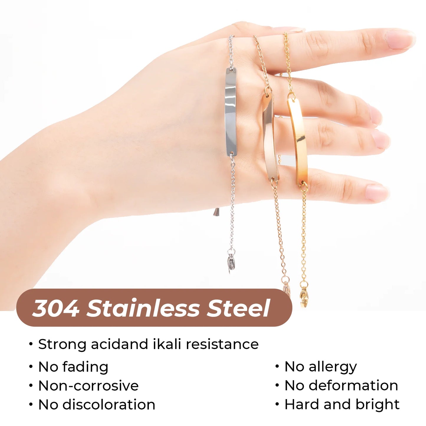Edelstahl-Tag-Armband
