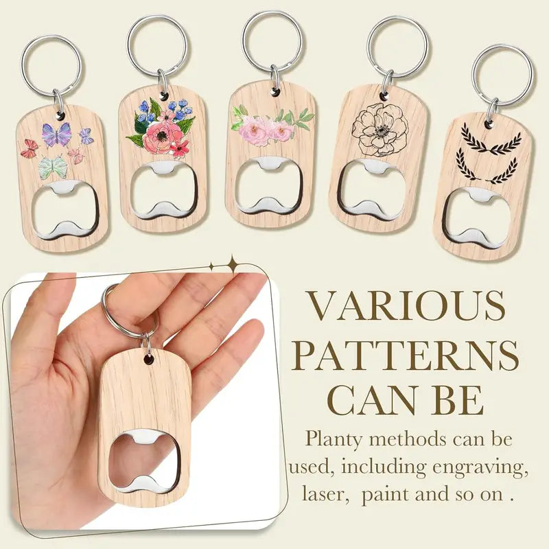 Holzflaschenöffner-Schlüsselanhänger