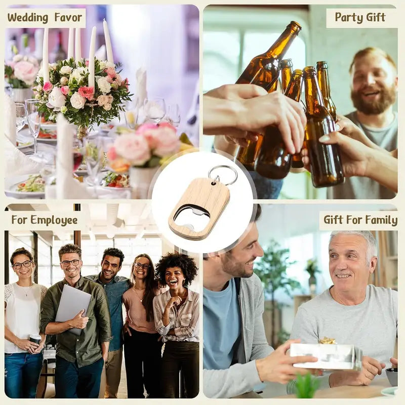 Holzflaschenöffner-Schlüsselanhänger