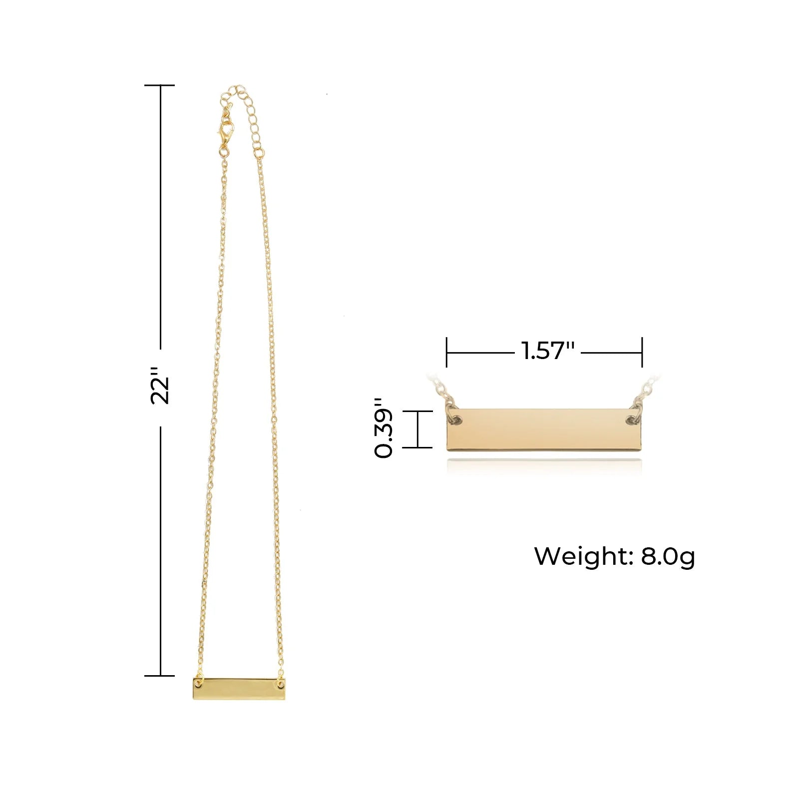 Halskette Edelstahl rechteckig