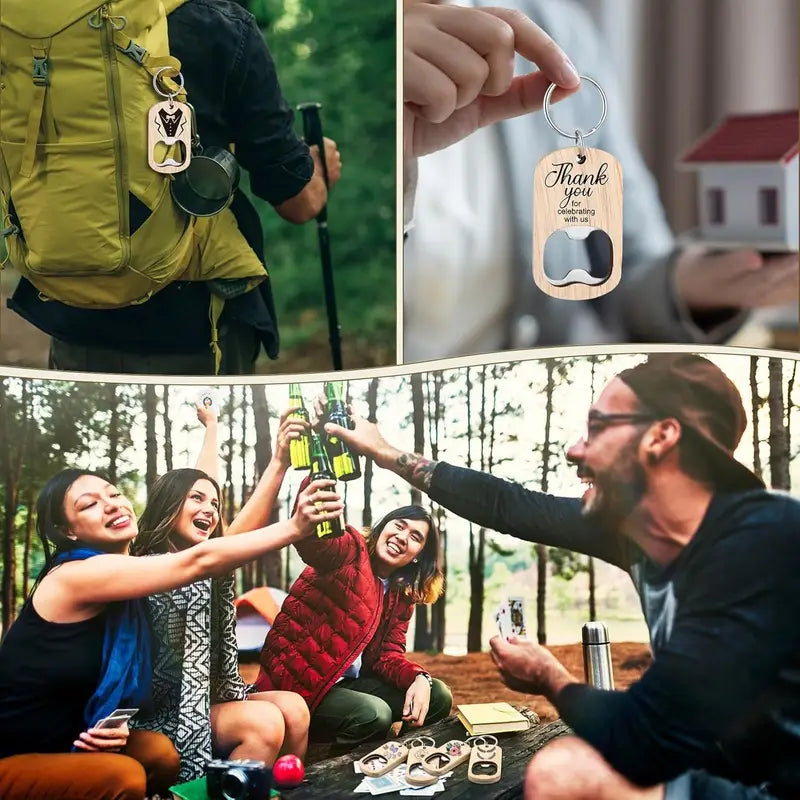 Holzflaschenöffner-Schlüsselanhänger